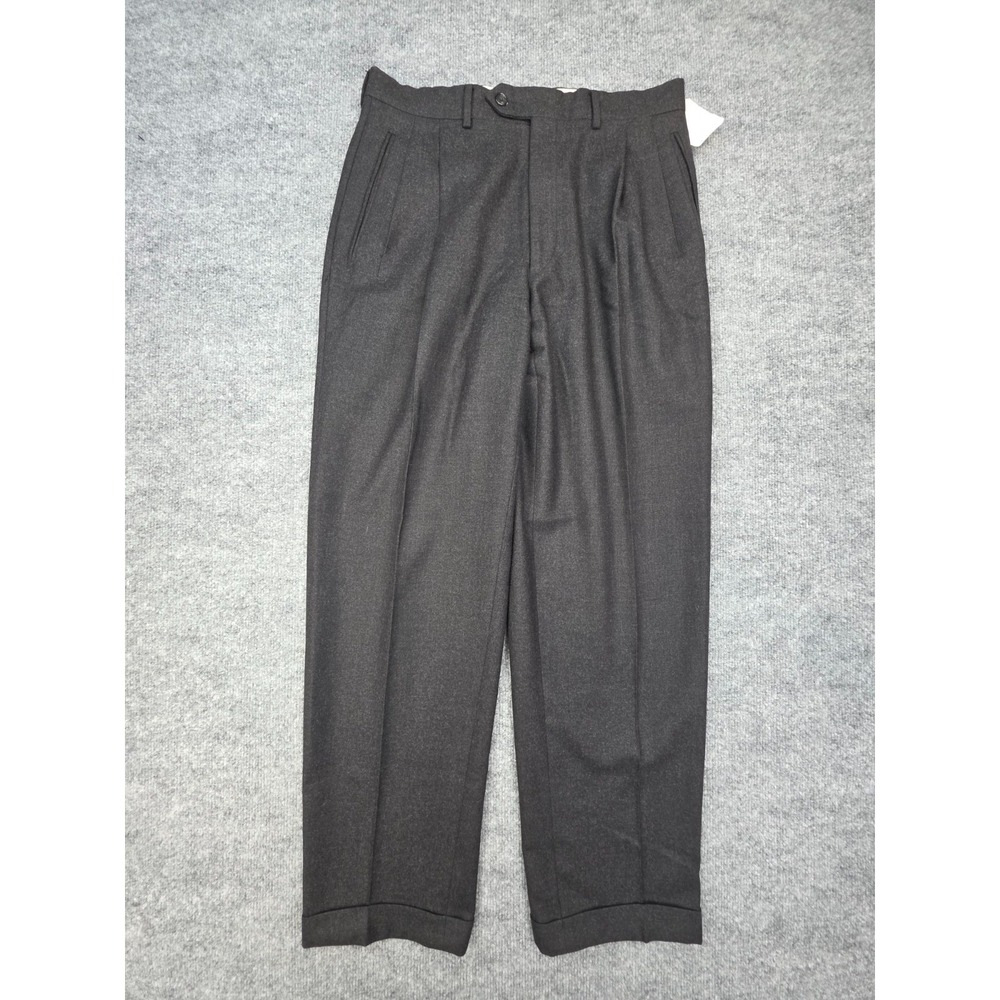 Corneliani Wool Trouser Dress Pants Men's 28 x 29.5 Charcoal Grey Italy NWT
